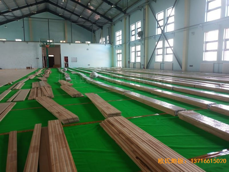 青海西寧市城西區(qū)新寧路18號中國科學(xué)院體育木地板施工案例